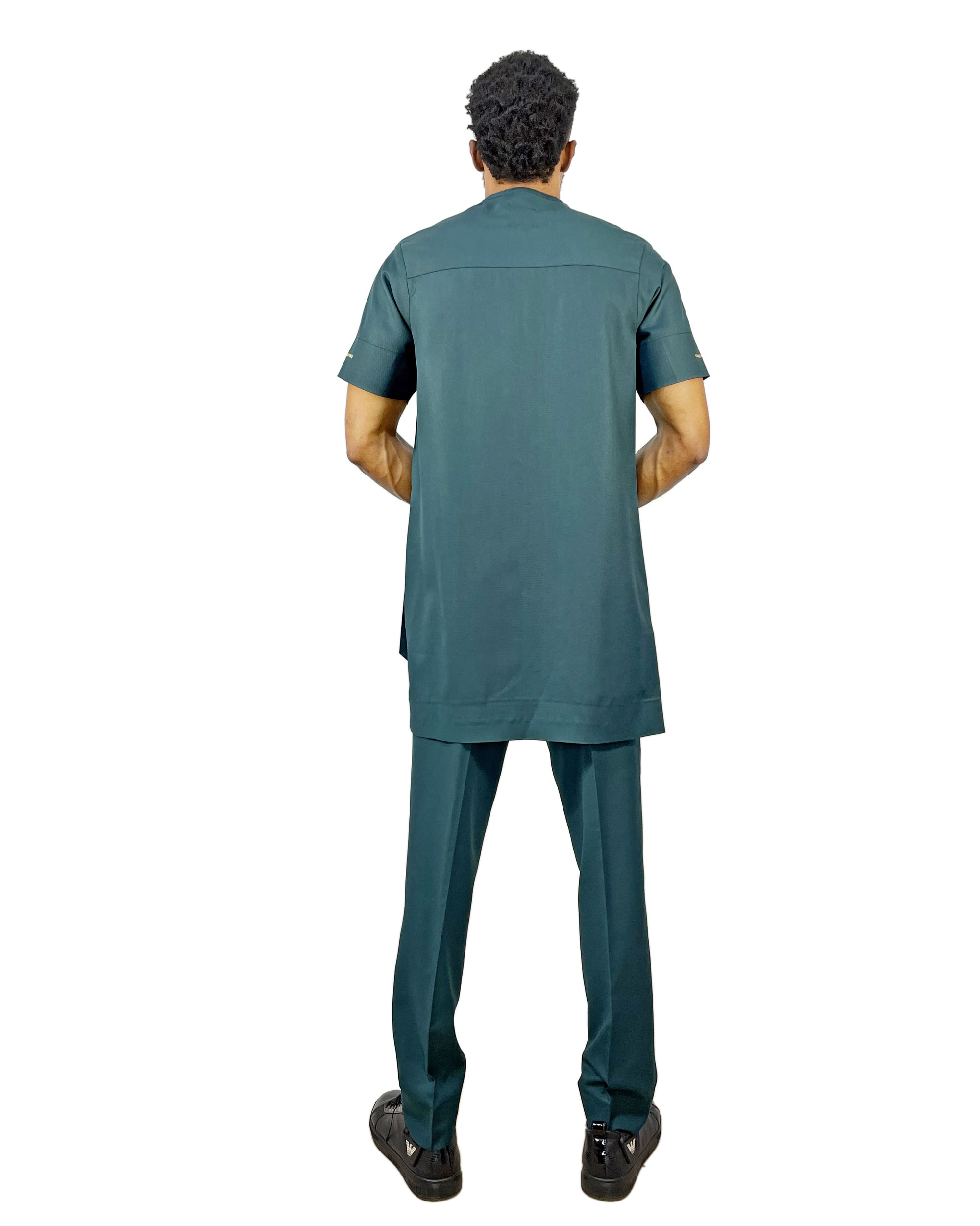 Plain Green Body fitted Men’s senator - Image 2